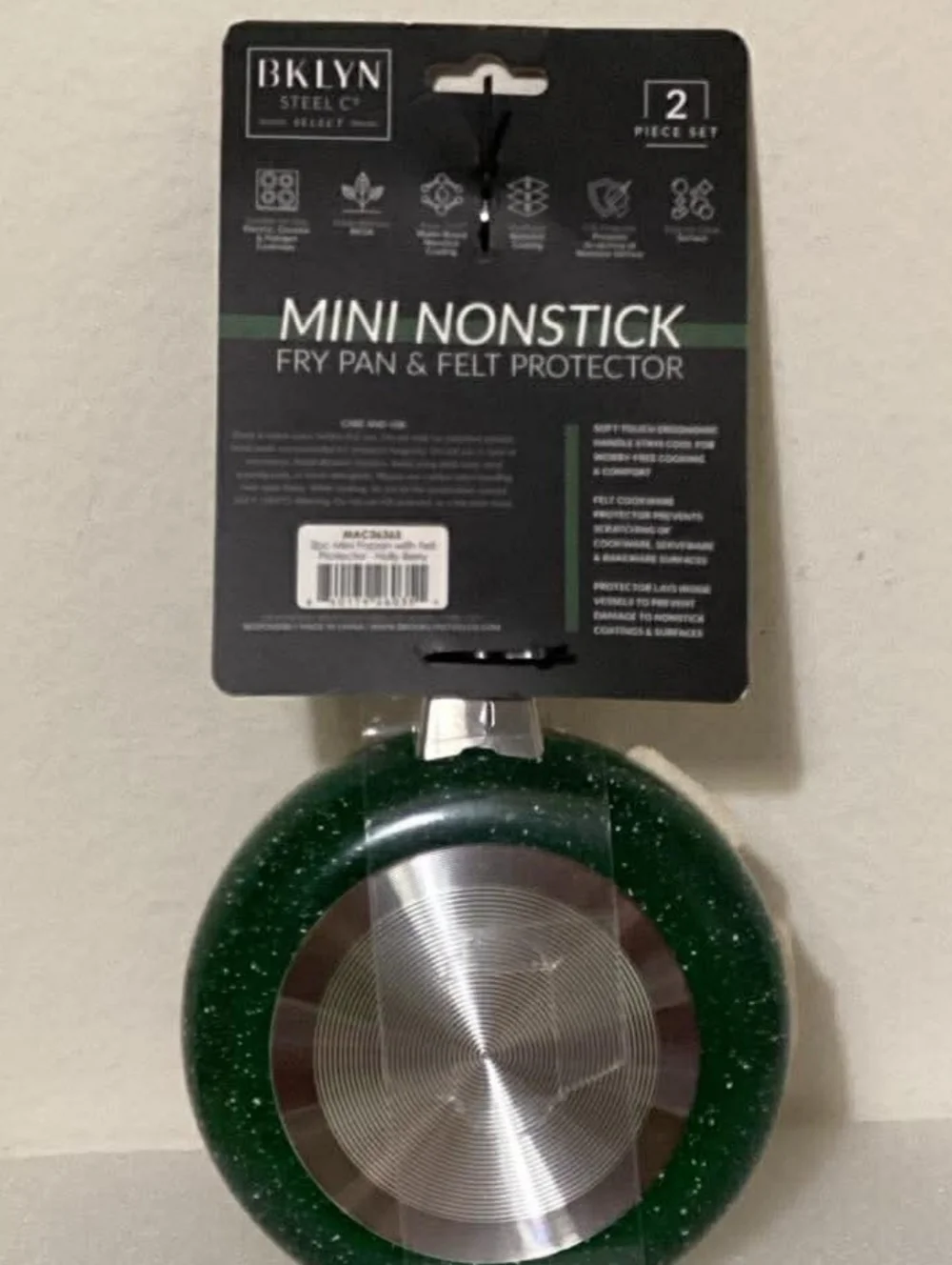 BKLYN Steel Mini Nonstick Fry Pan in Green - 2 Piece Set